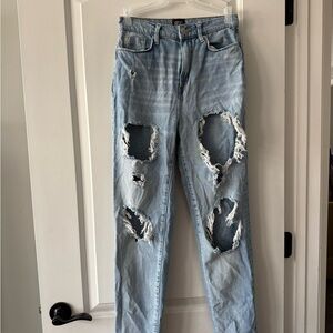 BDG Ripped Light Blue Straight Leg Jeans